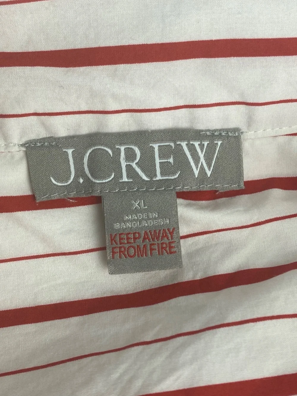 J.Crew Cotton Poplin Pajama Set Men’s XL Red White Stripe Unisex